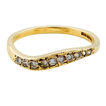 9ct Gold Diamond Half Eternity Ring size O